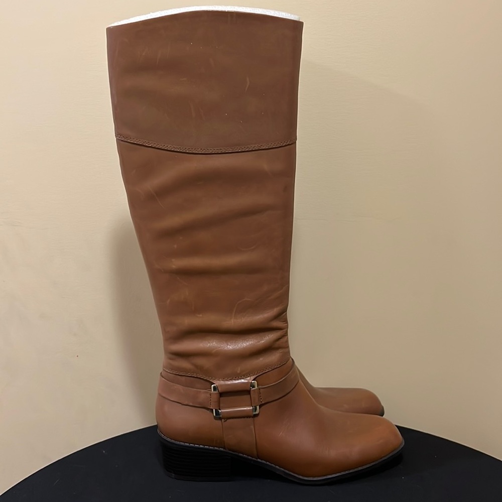 Alfani Cognac Leather Riding Boot
